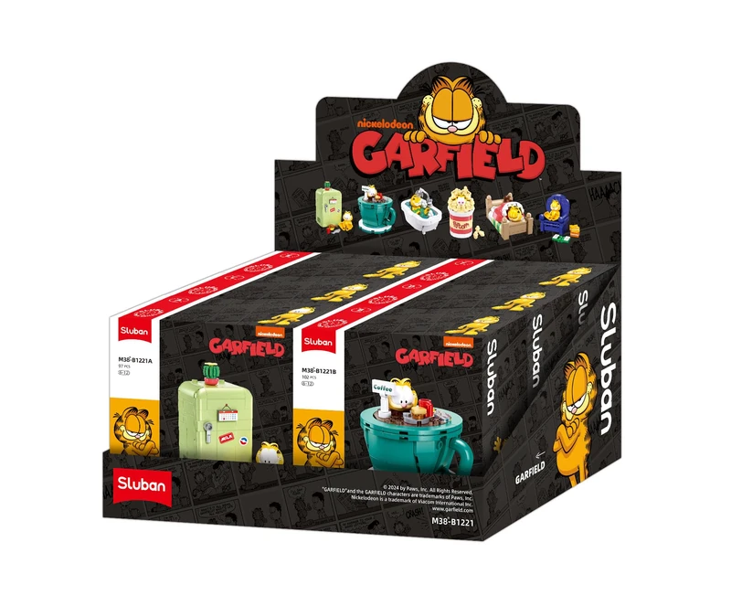 Sluban Garfield 6 Construction Scenes Display Box Garfield Figurines Nickelodeon Theme ABS Plastic - Image 1