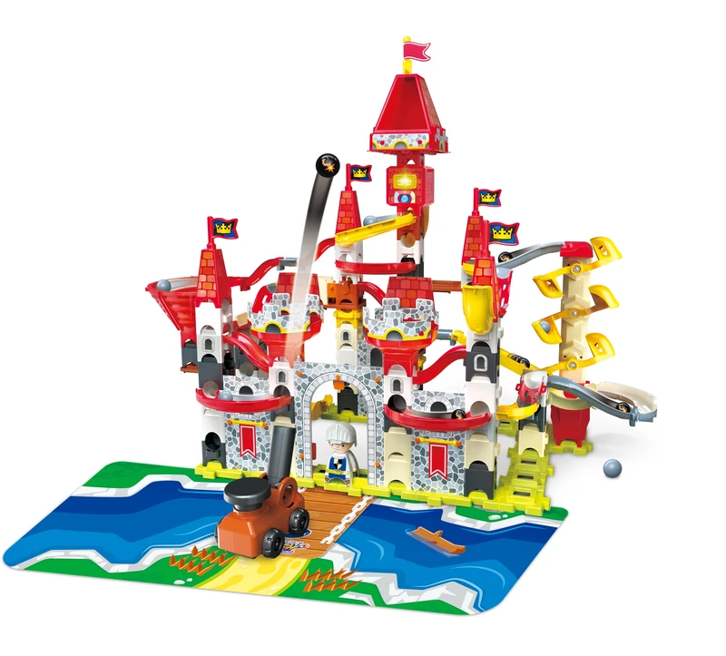 VTech Marble Rush Adventures Dragon Castle, Construction Set for Kids, Includes 134+ Pieces & 10 Marbles, Interactive Dragon Themed Marble Run, Suitable for Ages 4, 5, 6+ Years, English Version - Image 1