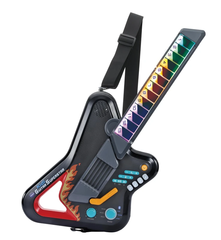 VTech Kidi Guitar Superstar, Electronic Toy Guitar, Includes 30+ Melodies, Create Your Own Songs, Foldable Design, Bluetooth Compatible, For Ages 5, 6, 7, 8+ Years Old, English Version - Image 1