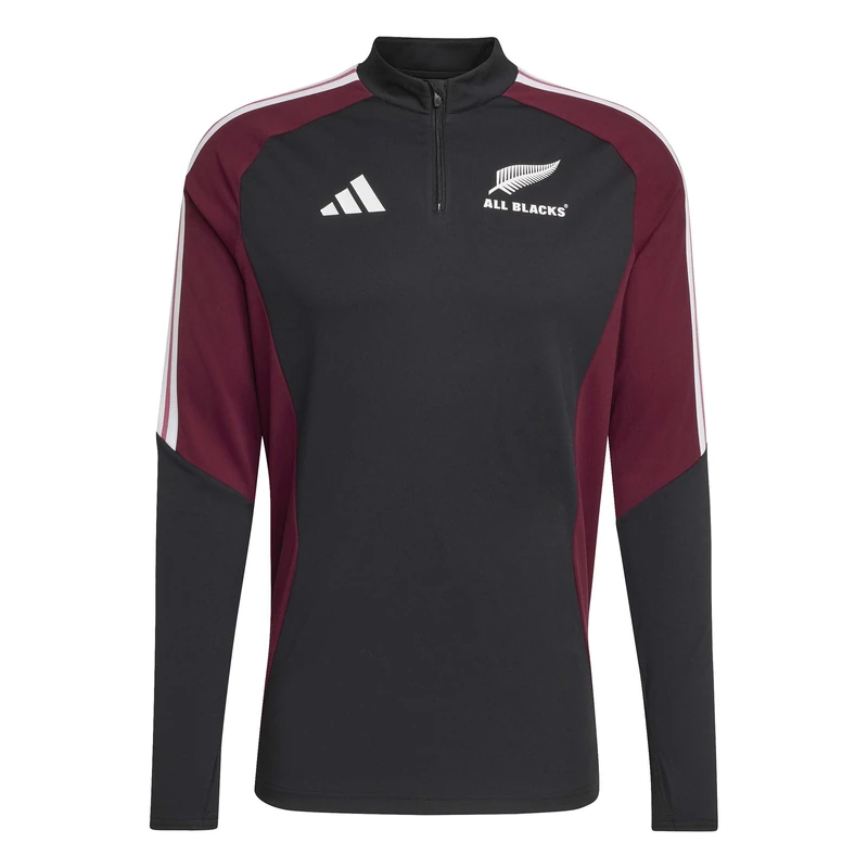 adidas Men's All Blacks Training Top Sweatshirt, ALL BLACK/maroon, XXL
