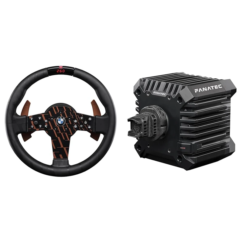FANATEC CSL BMW Sim Racing Steering Wheel + Base Bundle – Rubberised Grip, 5 Nm Direct Drive Base – PC