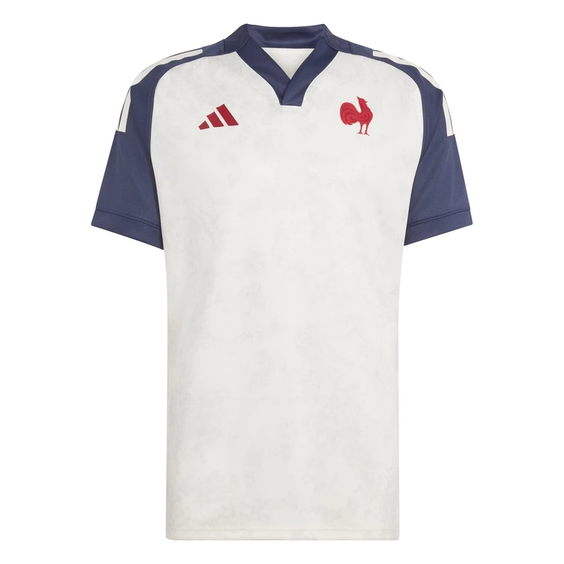adidas Men's France Rugby Training Shirt, Cream White/Shadow Navy, XS