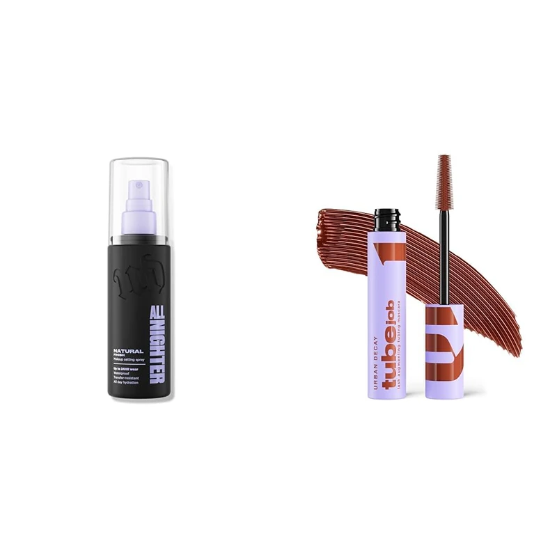 Urban Decay All Nighter Setting Spray & Tube Job Tubing Mascara Bundle, Long-Lasting Makeup Setting Spray with Lengthening & Lifting Mascara, Auburn Red, Smudge & Fade Resistant