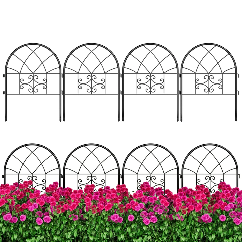 Garvee with Iron Fence Set 50 x 65.5 cm - Garden Fence for Dogs 26 inches H x 20 Inches L Outdoor Metal Fence Panels Without Digging Border for Beds Temporary Rust Proof - Image 1