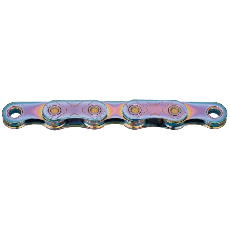 KMC X-Flat 12/13 Speed Waxed Flat Top Chain, 126 Link, Aurora Blue
