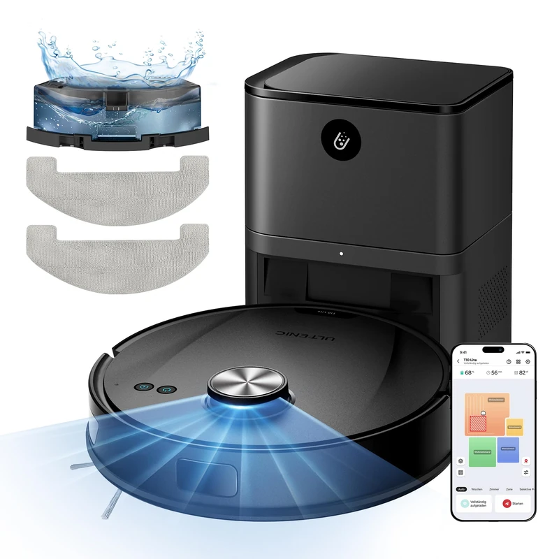 Ultenic Robot Vacuum Cleaner with Mop, Powerful 8000Pa/180 Mins Self-Emptying Robot Vacuum, LiDAR Navigation, Robotic Vacuum for Pet Hair, Carpet, Hard Floor