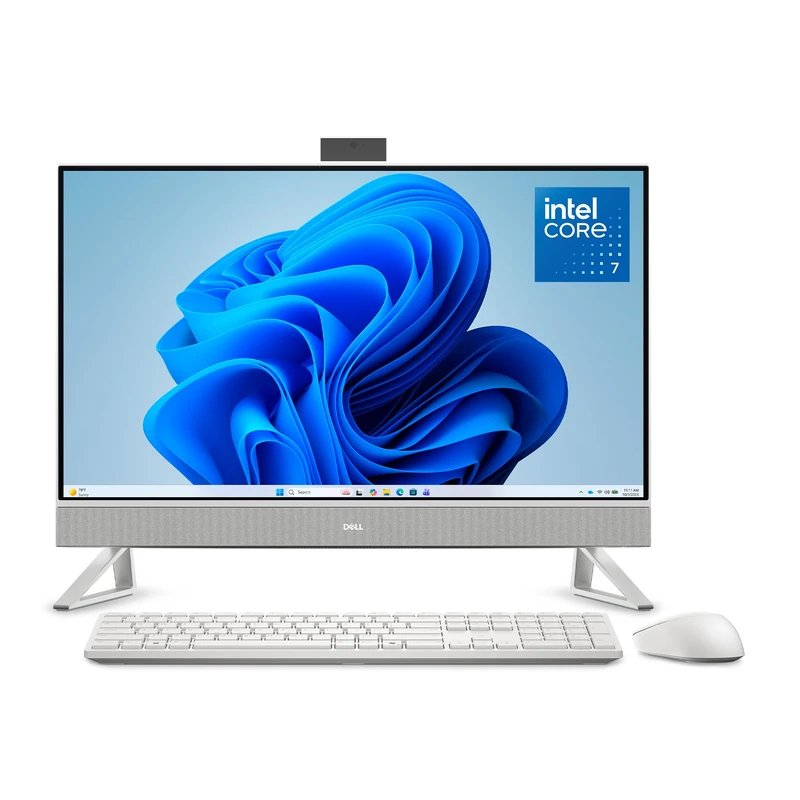 Dell 27 All-in-One PC EC27250, 27" FHD IPS Anti-Glare, Intel Core 7 150U, 16GB DDR5, 1TB NVMe SSD, Windows 11 Home, Wireless Keyboard & Mouse Included, QWERTY UK, Pearl White