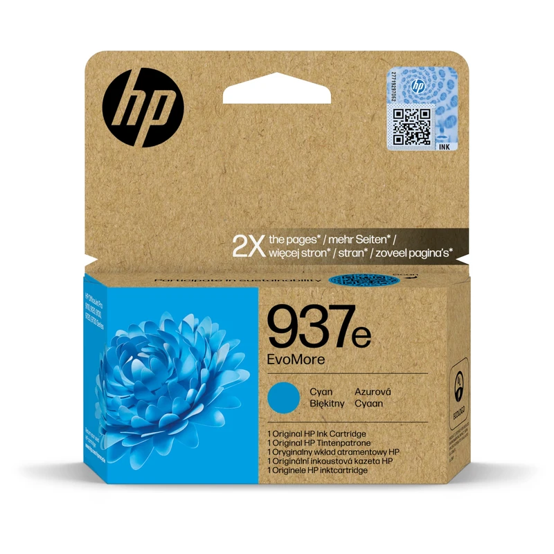 HP 937e EvoMore Cyan Original ink cartridge