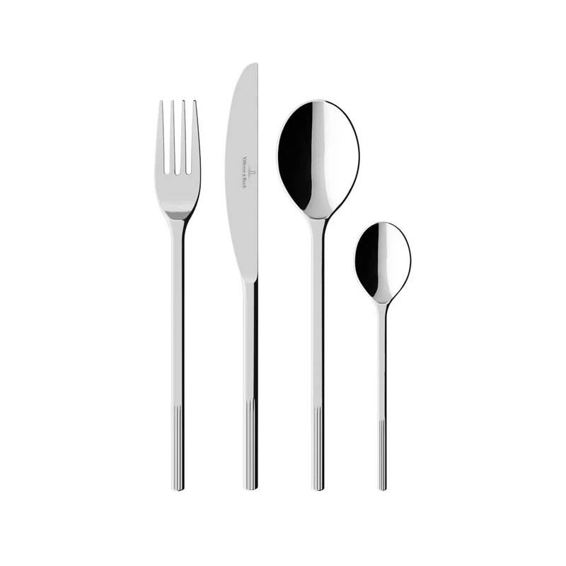 Villeroy & Boch – Afina Cutlery Set, 24 Pieces, Dimensions: Approx. 44 x 29 x 6.5 cm, Dishwasher-Safe, Table Cutlery Made from high-Gloss Polished Stainless Steel