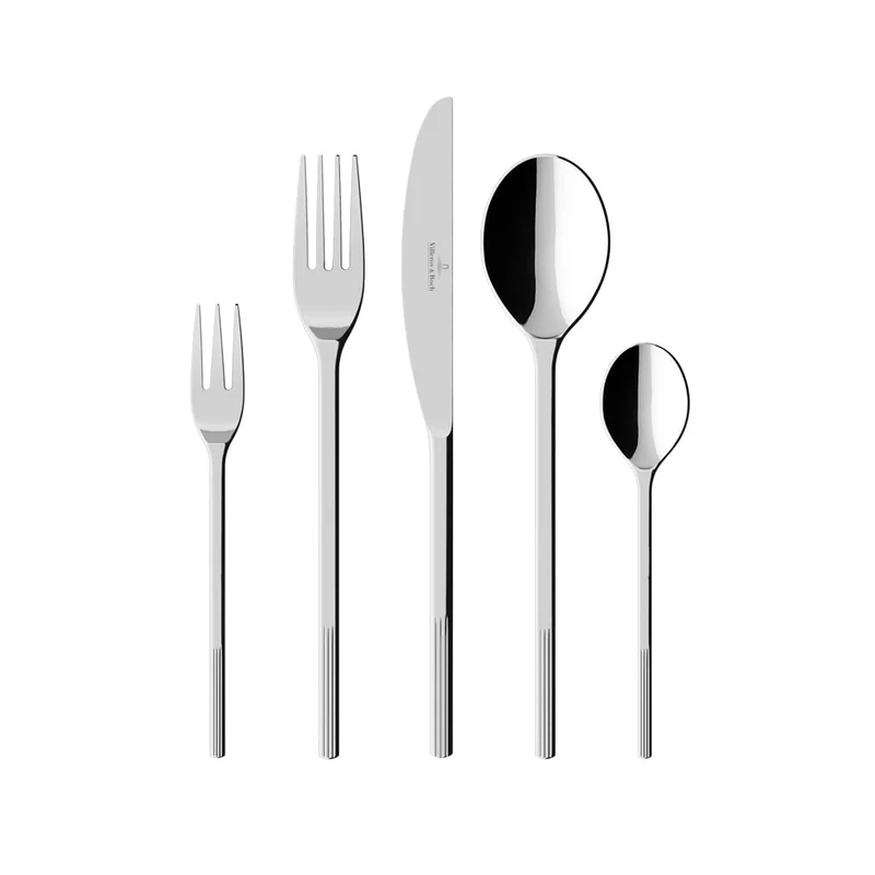 Villeroy & Boch – Afina Cutlery Set, 30 Pieces, Dimensions: Approx. 44 x 29 x 6.5 cm, Dishwasher-Safe, Table Cutlery Made from high-Gloss Polished Stainless Steel