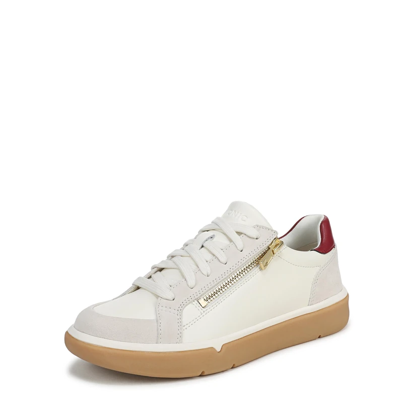Vionic Women's City Walk Axs Sneaker Ivory Leather/Suede 5 W