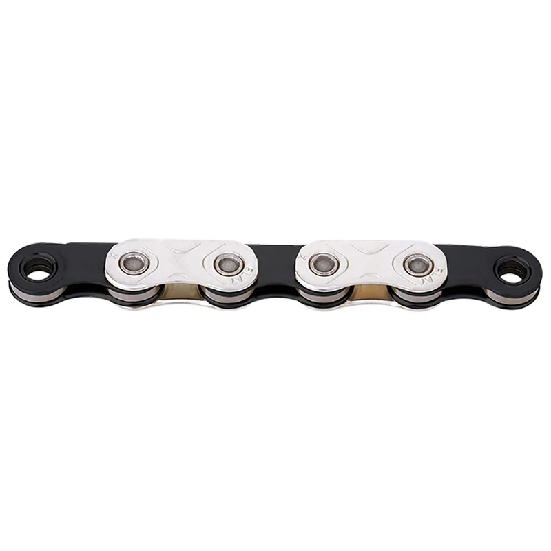 KMC X-Flat 12/13 Speed Waxed Flat Top Chain, 126 Link, Black/Silver