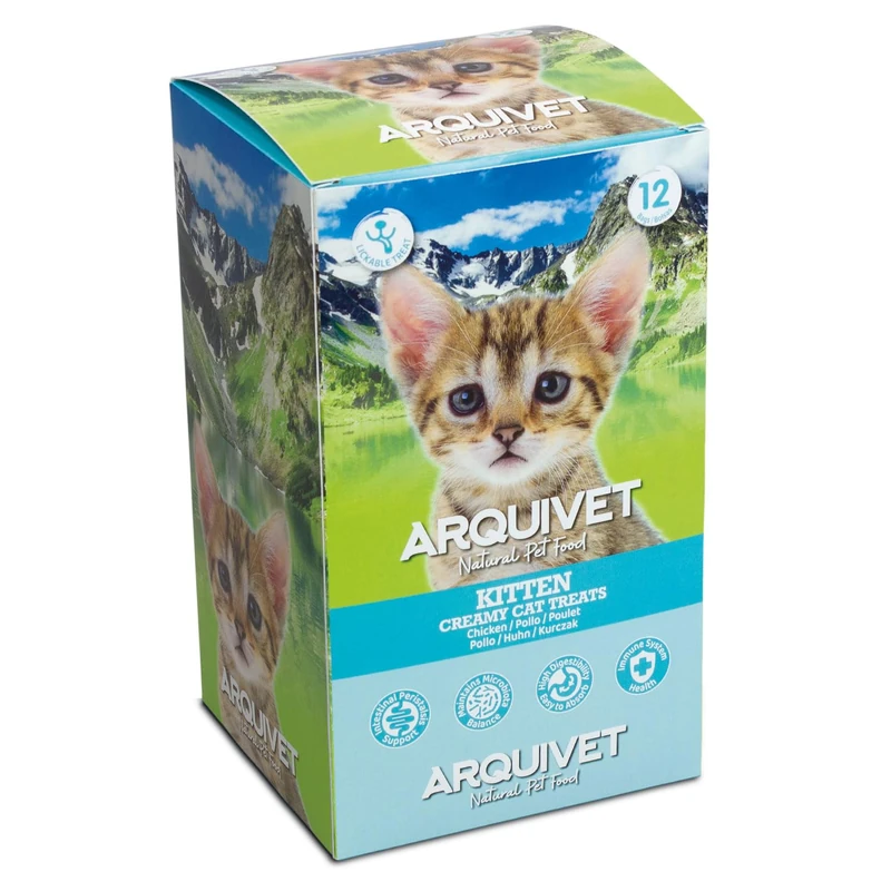 Pack of 60 units - Creamy Chicken Snack for Kittens - KITTEN - Arquivet Creamy Cat Treats