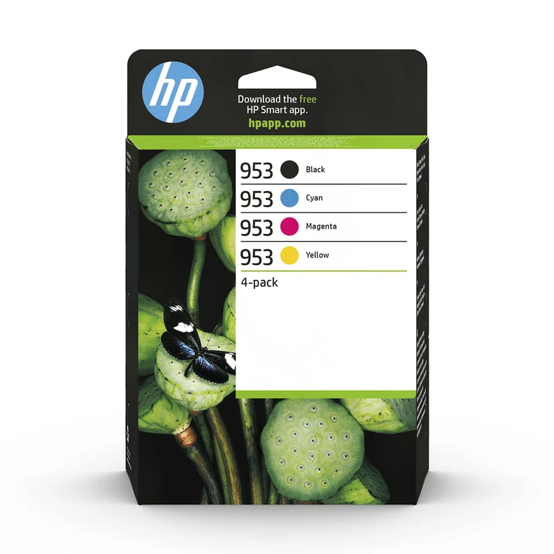 HP 953 4-pack Black/Cyan/Magenta/Yellow Original Ink Cartridges (F6U13AE) - Works OfficeJet Pro 7700, 8200, 8700 series