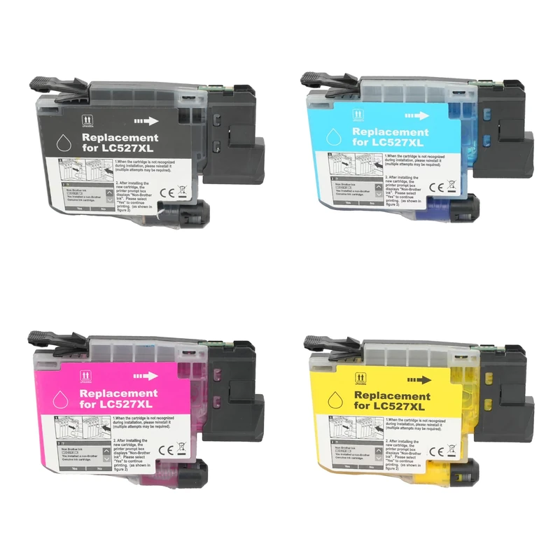 Go Inks Compatible LC527XL Ink Cartridges - 4 Pack Set for Brother MFC-J4350DW, MFC-J4550DW, MFC-J6760DW, MFC-J6960DW Printers – Black Cyan Magenta Yellow – 1x Set