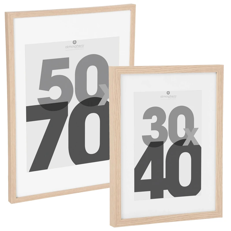 WELL HOME MOBILIARIO & DECORACIÓN Natural Photo Frame 30 x 40 cm + Natural Photo Frame 50 x 70 cm - Image 1