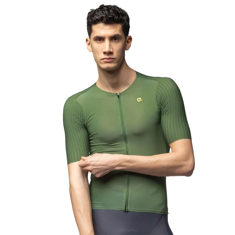 Alé Cycling Men's PR.E Earthy Style Short Sleeve Cycling Jersey, Comodoro Green, XL