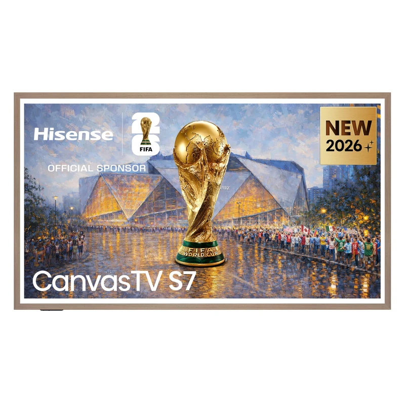Hisense 55" 55S7STUK CanvasTV Hi-QLED 144Hz 4K Smart TV with Art Mode, Freely, Netflix, Disney+ and YouTube - Hi-Matte Display, UltraSlim Wall Mount, 4K Hi-QLED Colour, 2.0.2 Multi-Dimentional Sounds