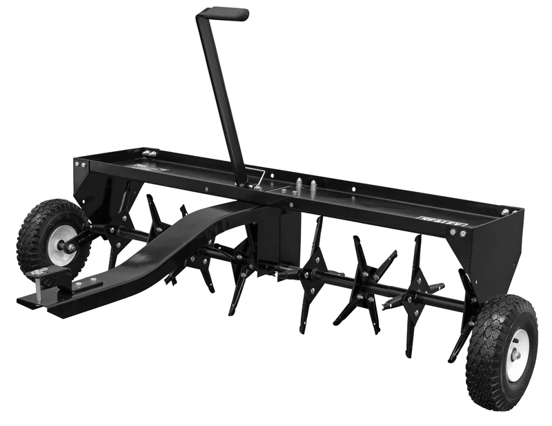 Sealey 48″ Tow-Behind Lawn Aerator, 24 Tines, 63.5kg Tray, Deep Soil Penetration - SLA48T