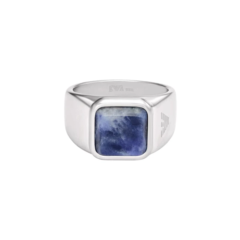 Emporio Armani Men's Silver-Tone Stainless Steel Ring, EGS332504011.5