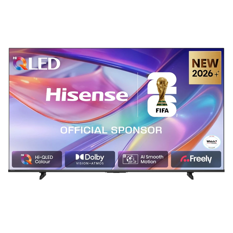 Hisense 65" 65E7STUK Hi-QLED 4K Ultra HD AI Smart TV with Freely, Netflix, Disney+ and YouTube - Hi-QLED Colour, Dolby Vision.Atmos, AI 4K Upscaler, AI Smooth Motion, Game Mode Plus, Filmmaker Mode