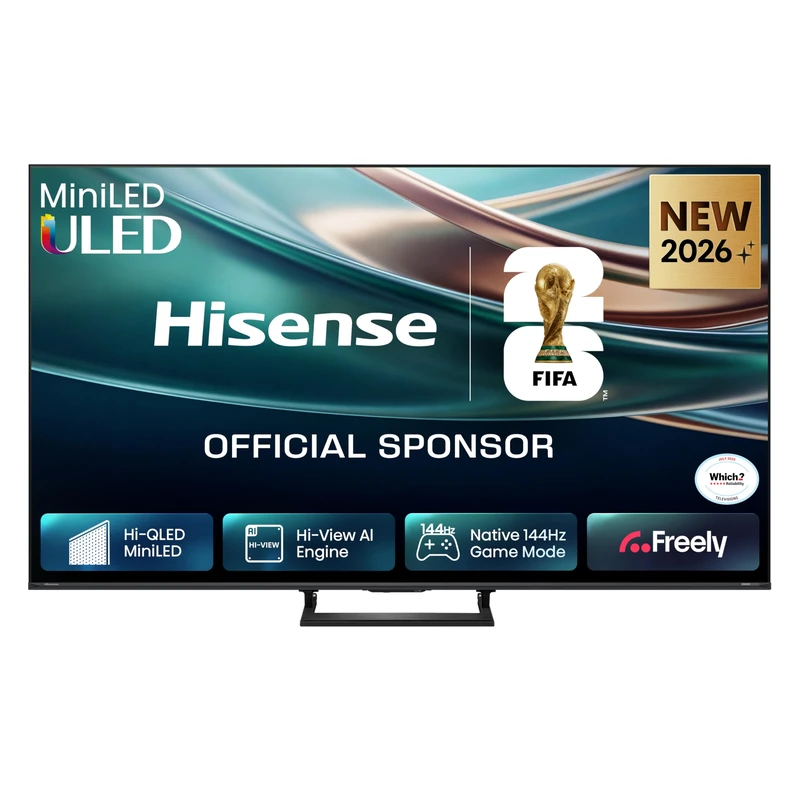 Hisense 50" 50Q8STUK MiniLED 144Hz 4K Ultra HD AI Smart TV with Freely, Netflix, Disney+ and YouTube - Hi-QLED MiniLED, Built-in Subwoofer, Hi-View AI Engine, Hi-QLED Colour, Hands-Free Voice Control