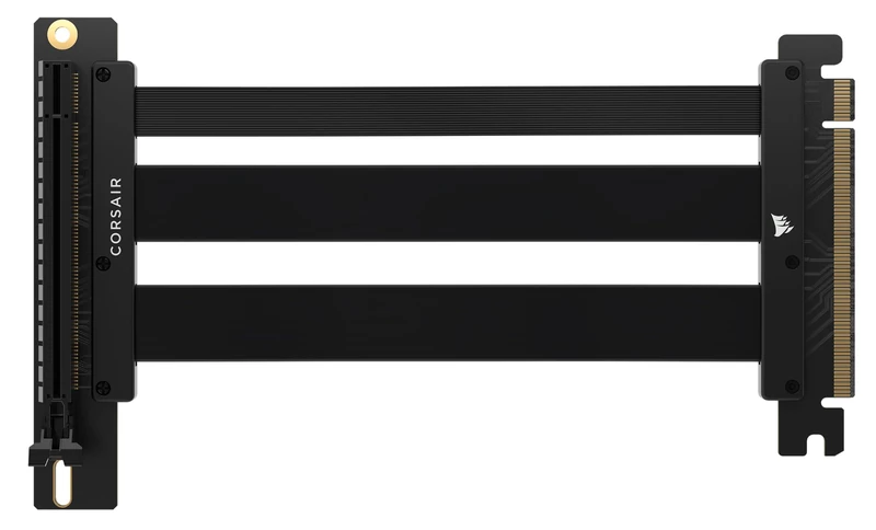 Corsair Premium PCIe 5.0 x16 Riser 175mm Cable – Ultra-Flexible, Durable, Easy to Install – Black - Image 1