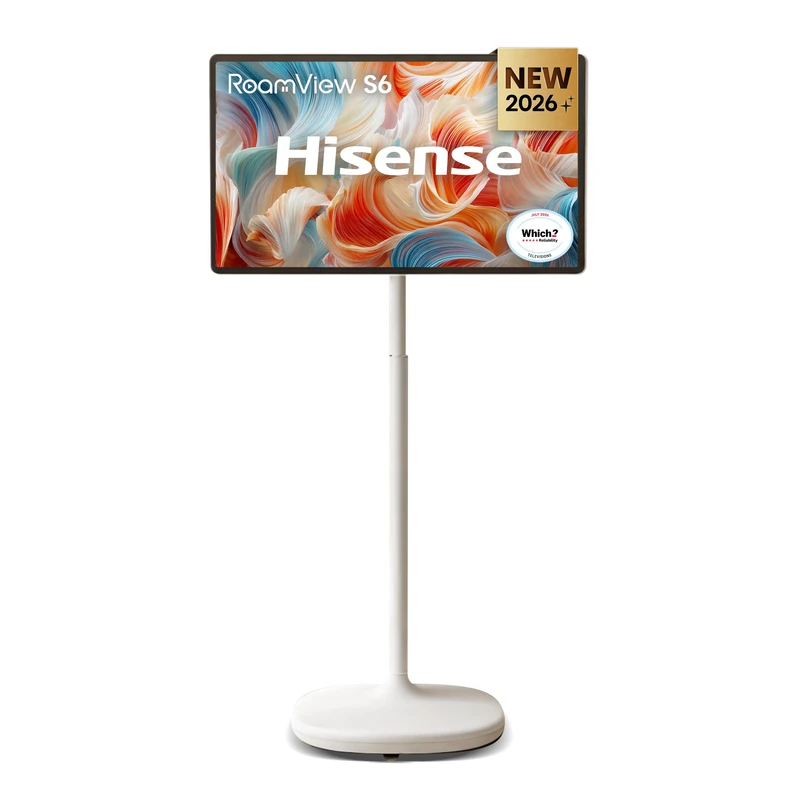 Hisense 32" 32S6S 4K Ultra HD Wireless Touch Screen Portable Display with 10 hours battery life - Flexible and Portable, Powerful Performance, WideView Camera, Powered by Android, Share Seamlessly