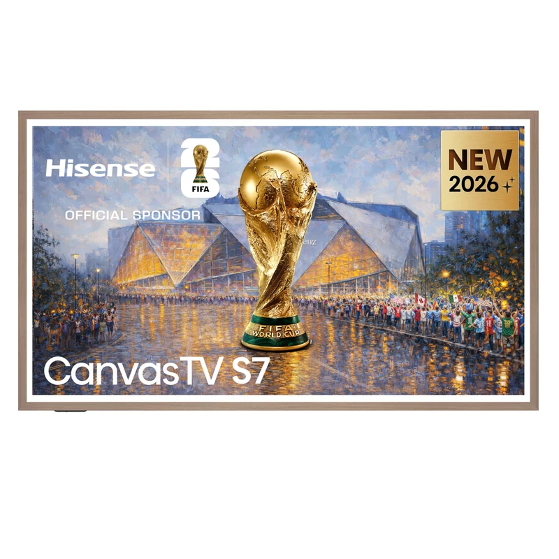 Hisense 65" 65S7STUK CanvasTV Hi-QLED 144Hz 4K Smart TV with Art Mode, Freely, Netflix, Disney+ and YouTube - Hi-Matte Display, UltraSlim Wall Mount, 4K Hi-QLED Colour, 2.0.2 Multi-Dimentional Sounds