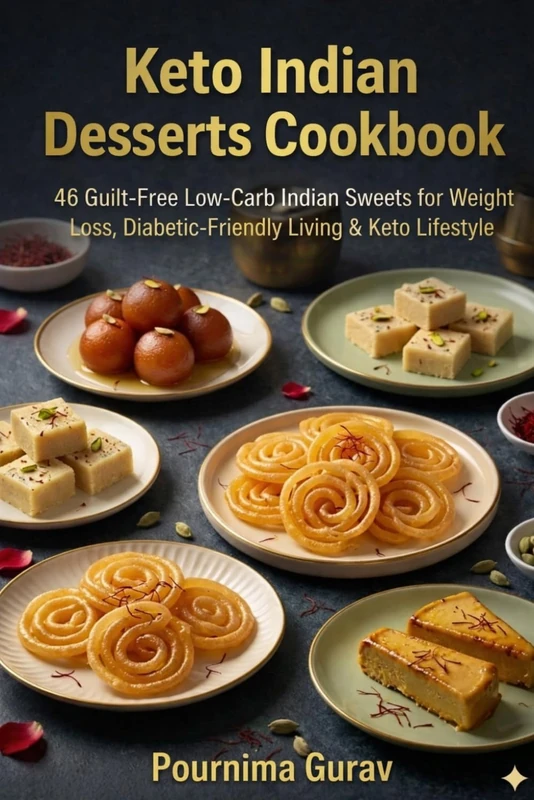 Keto Indian Desserts Cookbook: 46 Guilt-Free Low-Carb Indian Sweets for Weight Loss, Diabetic-Friendly Living & Keto Lifestyle - Image 1