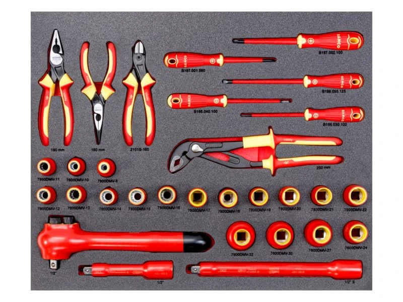 Fit&Go 3/3 Foam Laser Marked with Insulated Socket Wrench and Screwdriver - 30 Pieces - Image 1