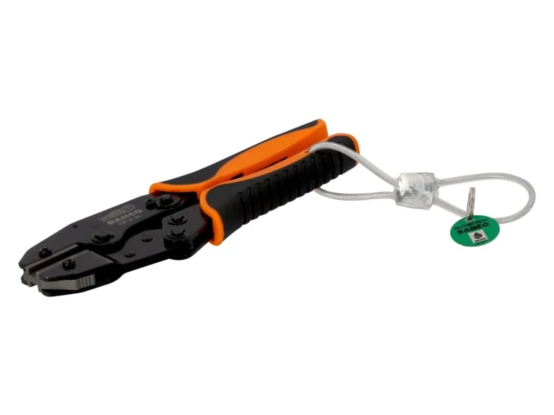 Ratchet Crimping Scissors for Non-Insulated Connectors with Fixed Metal Loop 225mm