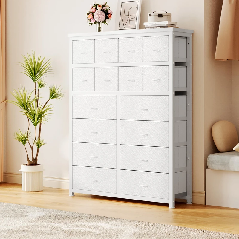 Garvee 16 Drawer Chest of Drawers with Strong Steel Frame Fabric Storage Cabinet for Bedroom Living Room - Image 1