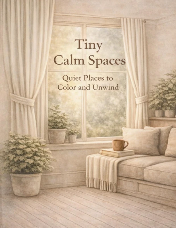 Tiny Calm Spaces: Quiet Places to Color and Unwind (The Moon Lily Desk Calm Coloring Collection: Mindfulness Coloring Books for Stress Relief, Relaxation, & Mental Reset)