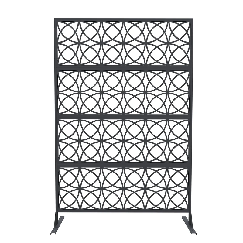 Garvee With Self-Standing Metal Garden Screen 180 x 117 cm – Weather Resistant, Rust Resistant, Modern Spiral Design, Ideal for Patio, Balcony, Lawn and Flower Beds - Image 1