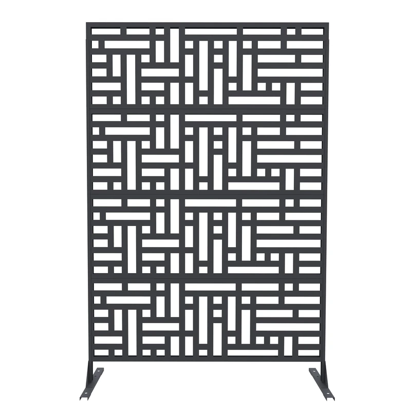 Garvee With Self-Standing Metal Garden Screen 180 x 117 cm – Weather Resistant, Rust Resistant, Modern Spiral Design, Ideal for Patio, Balcony, Lawn and Flower Beds - Image 1