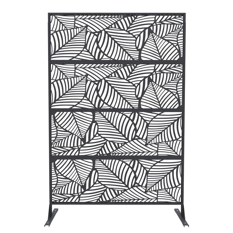 Garvee With Self-Standing Metal Garden Screen 180 x 117 cm – Weather Resistant, Rust Resistant, Modern Spiral Design, Ideal for Patio, Balcony, Lawn and Flower Beds - Image 1