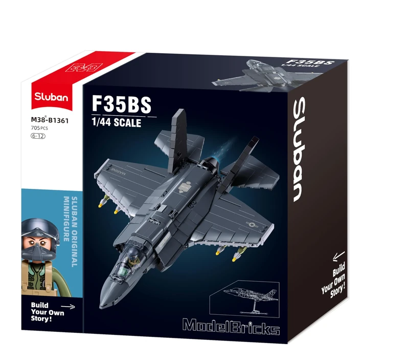 Sluban ModelBricks F35BS Fighter Jet Building Set 1/44 Scale