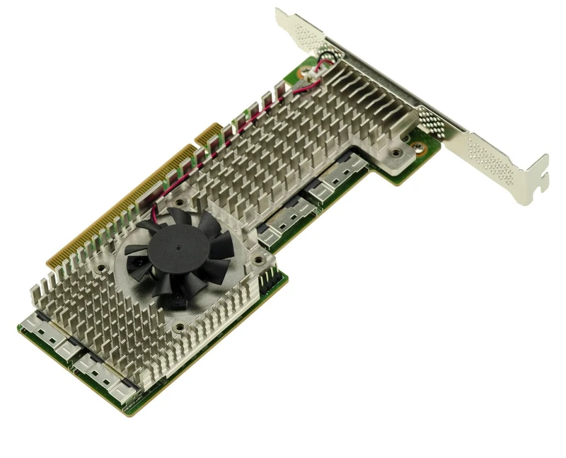 KALEA-INFORMATIQUE 4 Port SFF-8654 8i PCIe 4.0 Switch Controller Card for Replication of 2 Gen4 Ports in x16 for GPU, Industrial Applications, Broadcom PEX88048 Chipset