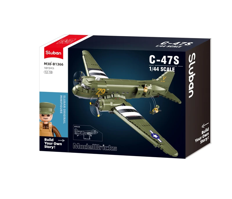 Sluban C-47S Skytrain Model Bricks Building Set 1/44 Scale