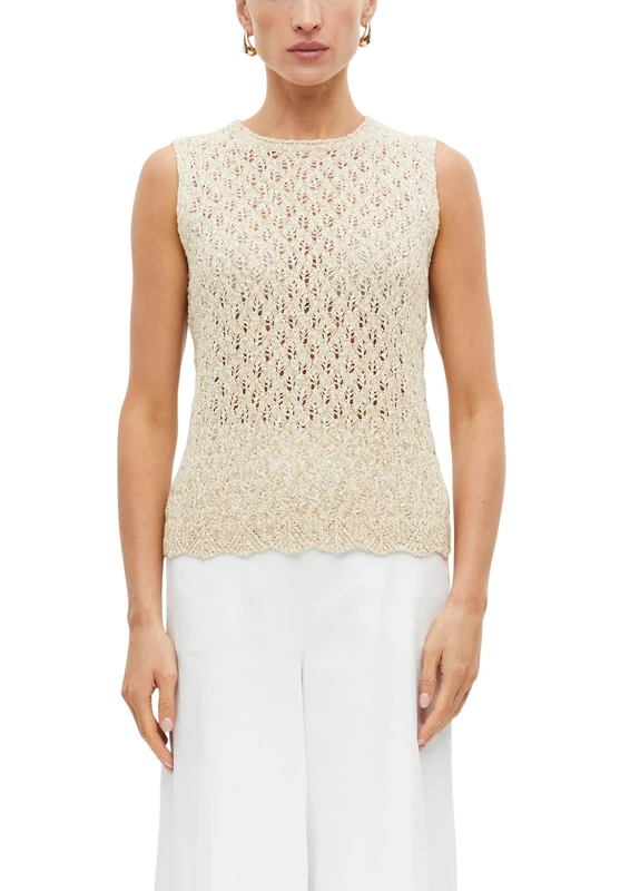 s.Oliver Women's 2178836 Knitted Top with Ajour Pattern (Pack of 1), Brown, 10 - Image 1