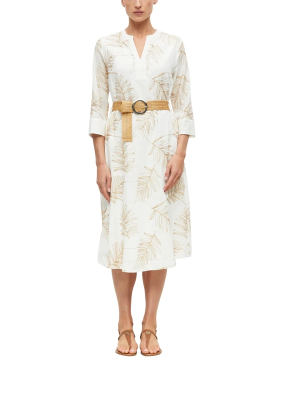 s.Oliver Women's 2180644 Blouse Dress with Tunic Neck (Pack of 1), White, 10