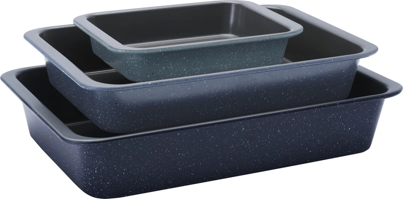 Electrolux E9OOECTS Set of 3 Easy2Clean Rectangular Baking Trays, Non-Stick Ceramic Coating Without PTFE/PFAS, Easy to Clean Even in the Dishwasher, Multifunction Oven Set for Desserts Lasagne Roasts