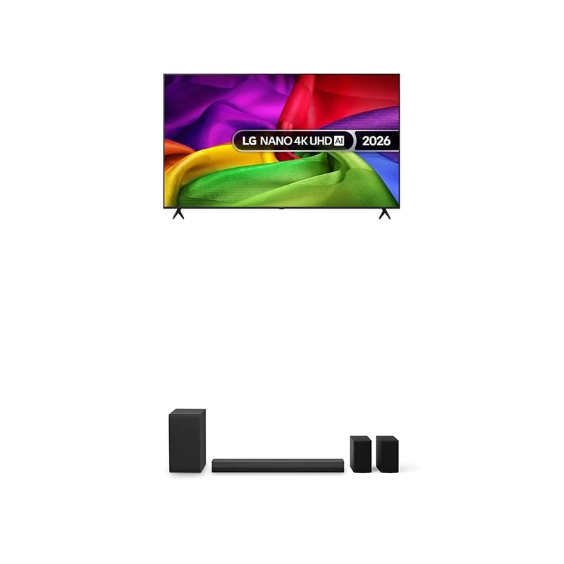LG 75NU800B6LA 75-Inch NANO AI 4K UHD Smart TV bundle with US40TR Soundbar with Wireless Subwoofer & Surround Sound 4.1 channel, 400W