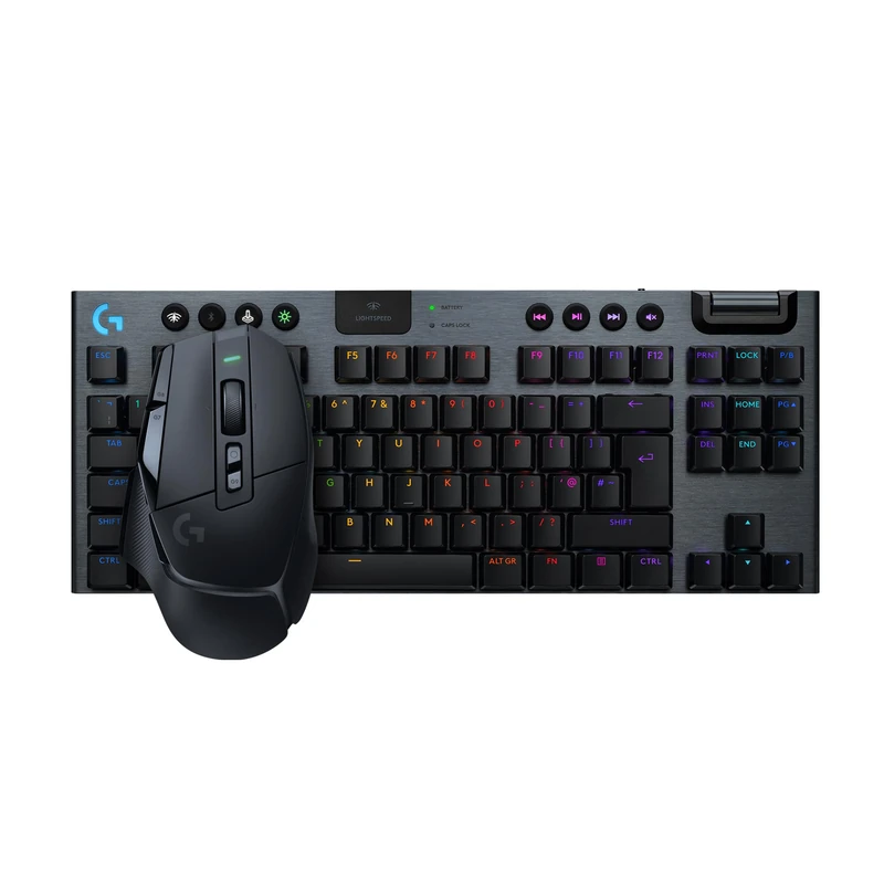 Logitech G G502 X LIGHTSPEED Wireless Gaming Mouse - Optical mouse with LIGHTFORCE hybrid optical-mechanical switches+G915 X LIGHTSPEED TKL Low-Profile Wireless Gaming Keyboard,QWERTY UK - Black