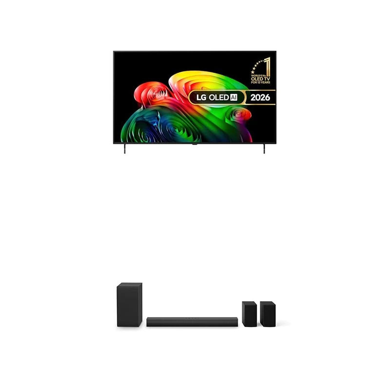 LG OLED55B65LA 55-Inch OLED AI 4K UHD Smart TV bundle with US40TR Soundbar with Wireless Subwoofer & Surround Sound 4.1 channel, 400W