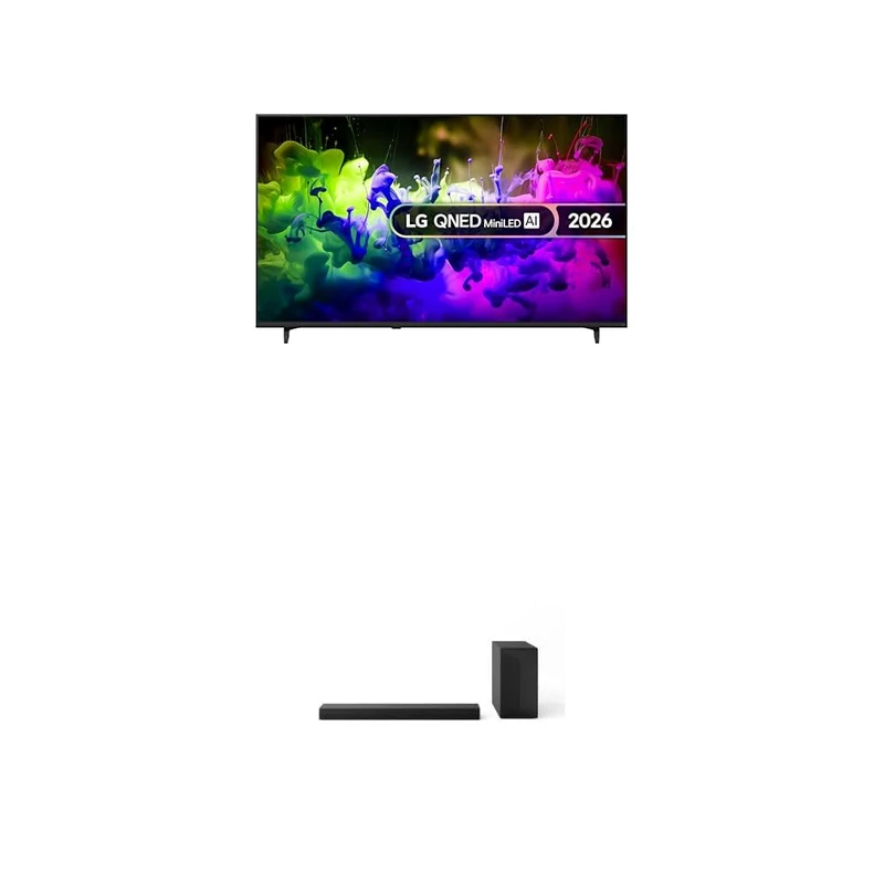 LG 65QNED7EB3C 65-Inch QNED MiniLED AI 4K UHD Smart TV bundle with US60T Soundbar with Cinematic Sound & WOW Interface 3.1 channel, 340W