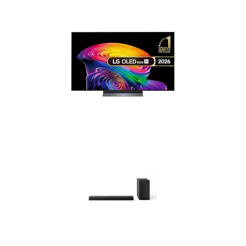 LG OLED55C65LA 55-Inch OLED evo AI 4K UHD Smart TV bundle with US60T Soundbar with Cinematic Sound & WOW Interface 3.1 channel, 340W