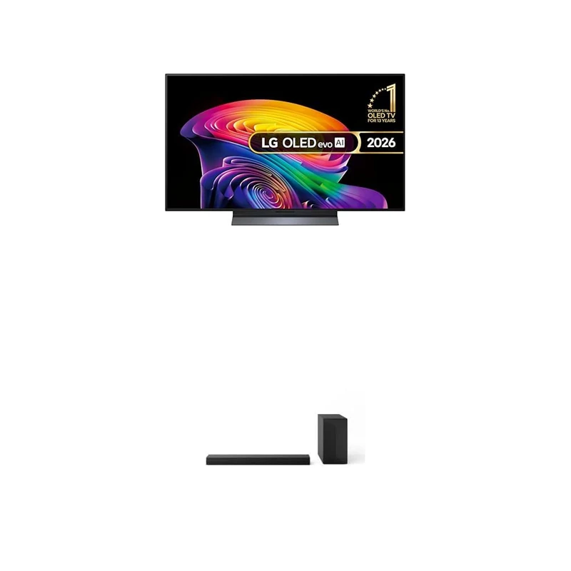 LG OLED48C65LA 48-Inch OLED evo AI 4K UHD Smart TV bundle with US60T Soundbar with Cinematic Sound & WOW Interface 3.1 channel, 340W