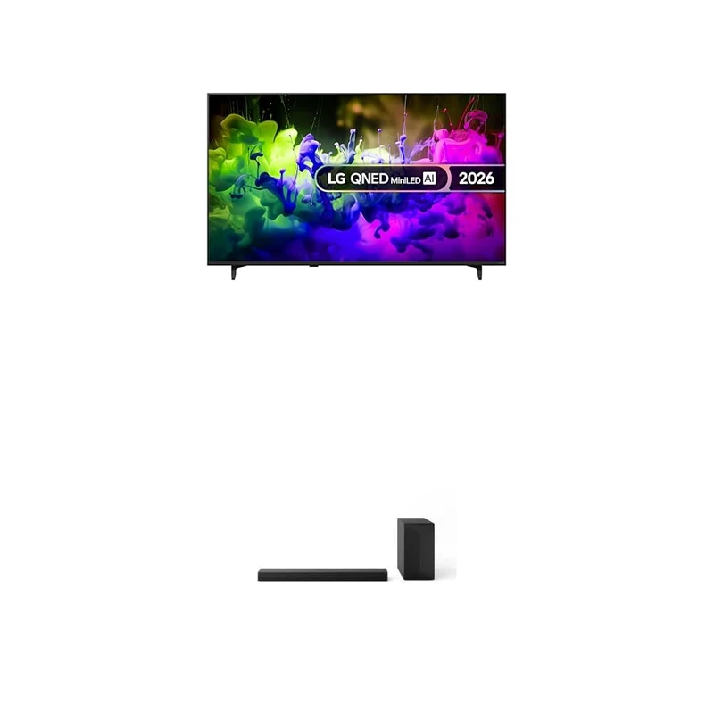 LG 55QNED7EB3C 55-Inch QNED MiniLED AI 4K UHD Smart TV bundle with US60T Soundbar with Cinematic Sound & WOW Interface 3.1 channel, 340W